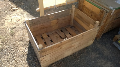 Wooden box made from pallets, remember to allow for drainage